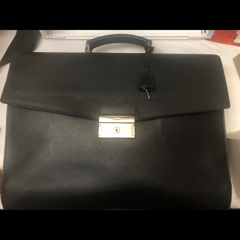 Authentic Prada Black Briefcase